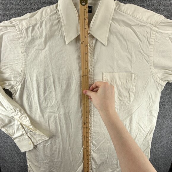 Gitman Bros USA Cotton Point TTX 16 35 Oxford Yellow Pocket Long Sleeve American - Picture 3 of 13